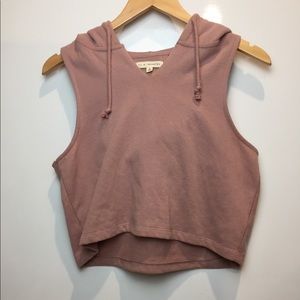 LA HEARTS CROP SLEEVELESS HOODIE